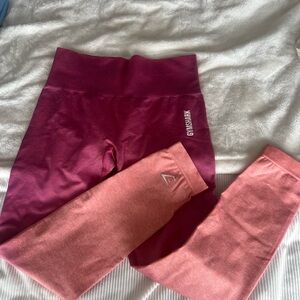 Gymshark Pink and Coral Leggings
